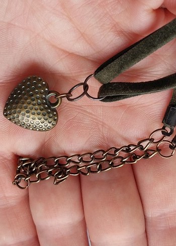 Bohem Zincir Detaylı Vintage Kalp Kolye