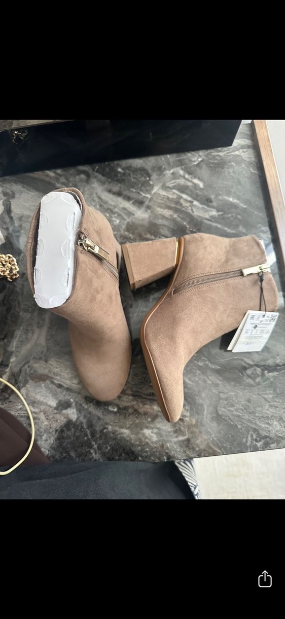 BERSHKA Süet Topuklu Botlar - Görsel 2