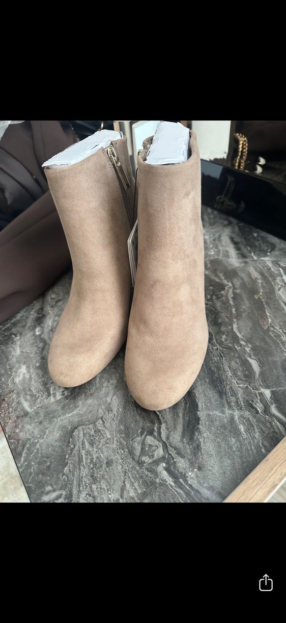 BERSHKA Süet Topuklu Botlar - Görsel 4