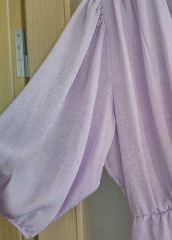 Lila V Yakalı Salaş Bluz - Görsel 2