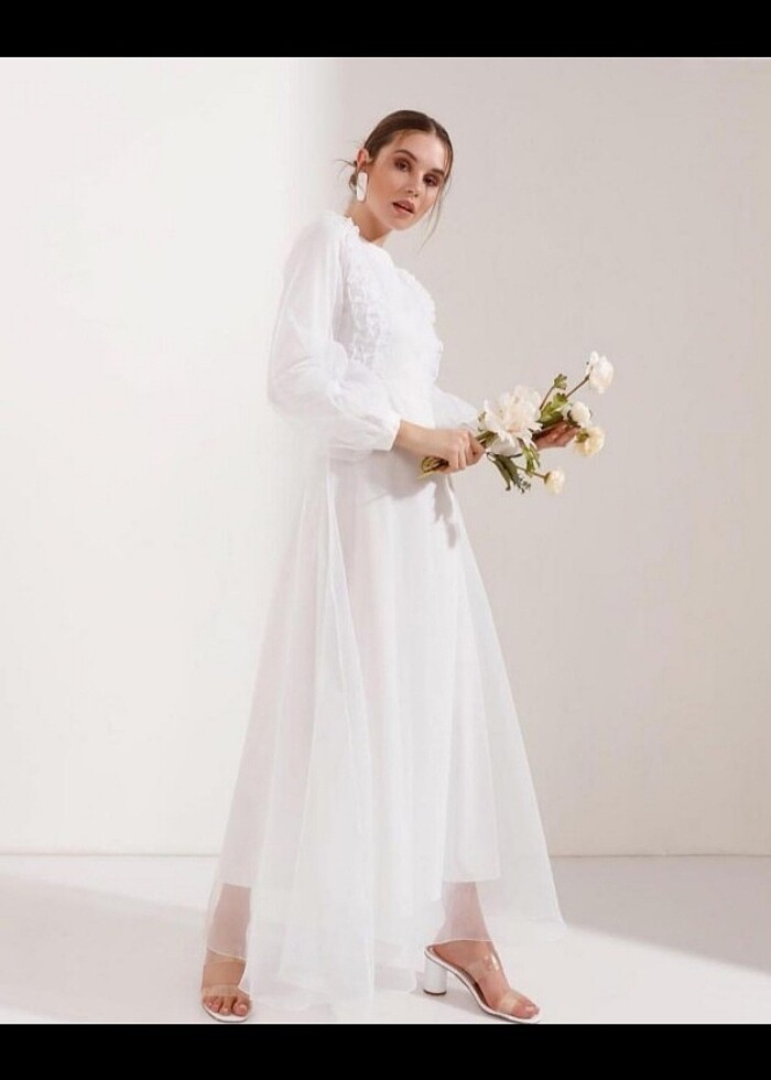 Beyaz M / 38 TouchePrive Gelinlik - Görsel 3