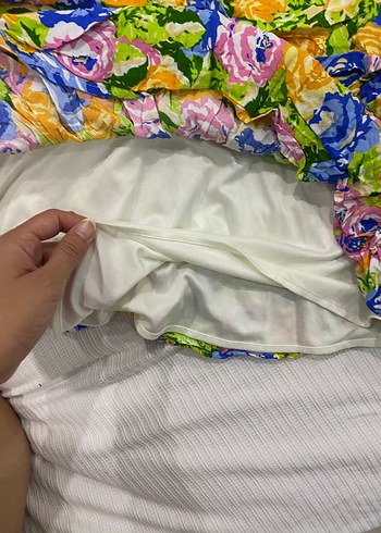 s Beden çeşitli Renk Çiçek Desenli Renkli Kadın Elbise