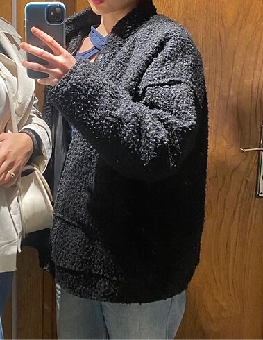 l Beden siyah Renk buklet bomber ceket
