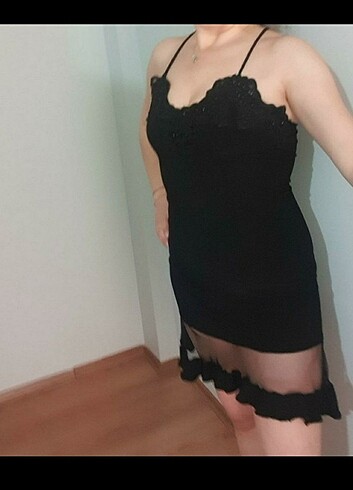 Diğer Payetli siyah mini elbise