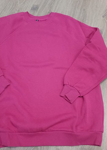 Pembe Kadın Bisiklet Yaka Sweatshirt