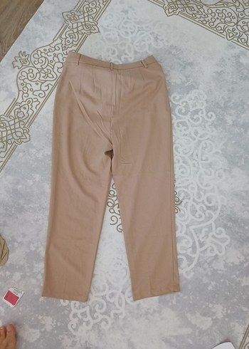 40 Beden Bej Midi Kumaş Kadın Pantolon