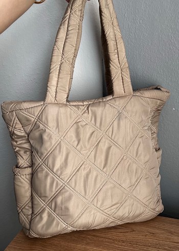 Bej Kapitone Kadın Çanta - Görsel 4