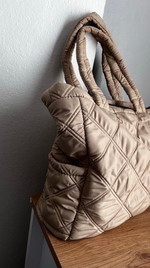 Bej Kapitone Kadın Çanta - Görsel 2