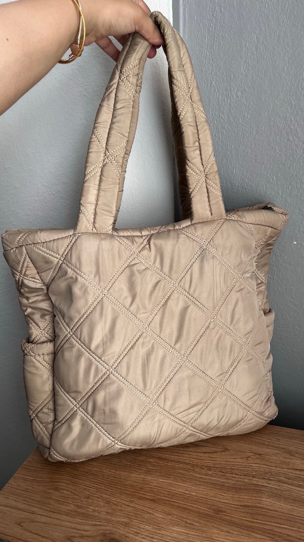 Bej Kapitone Kadın Çanta - Görsel 4