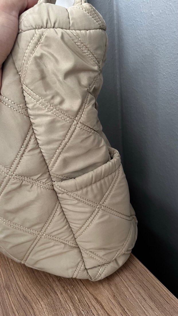 Bej Kapitone Kadın Çanta - Görsel 3