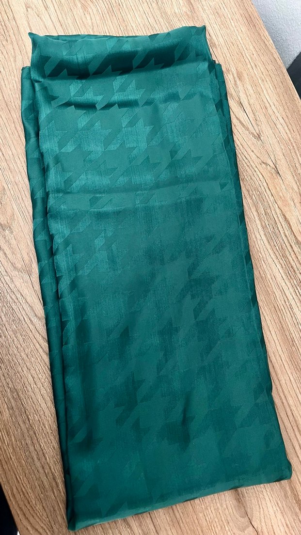 Zümrüt rengi jakar şal - Görsel 3