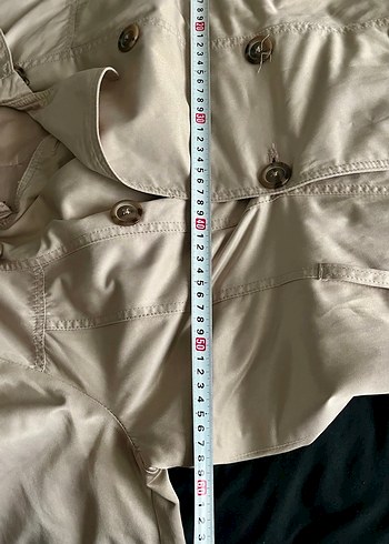 Bej Kuşaklı Midi Trençkot - Görsel 6