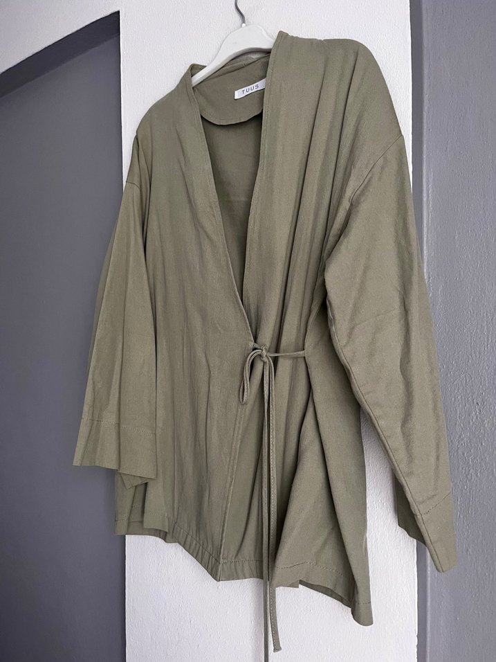 Kuşaklı Keten Ceket - Görsel 4