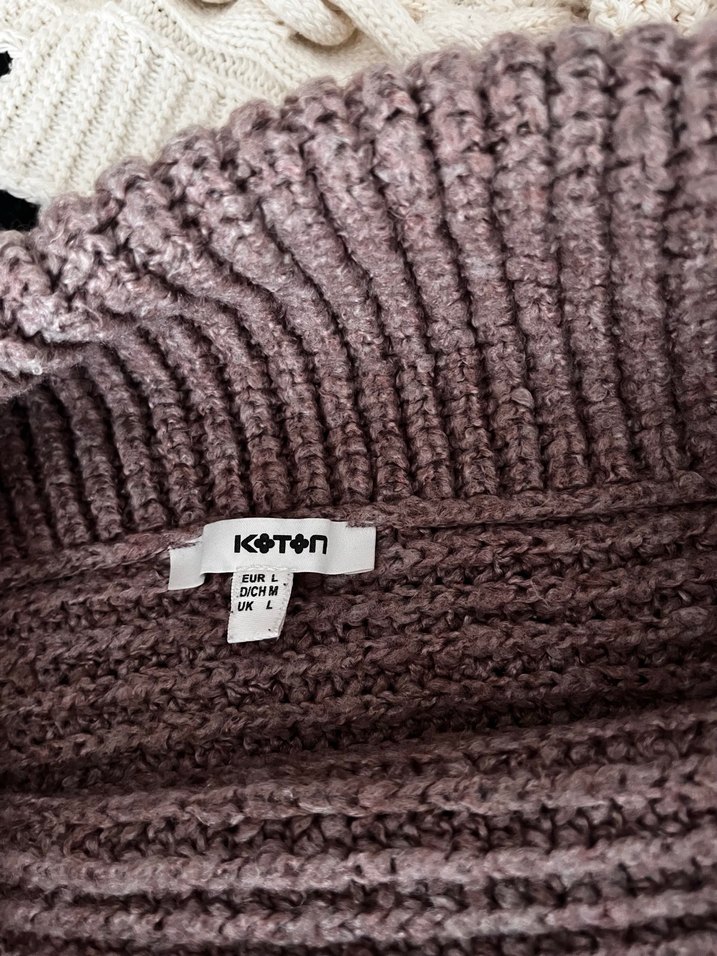 Bej Kadın Boğazlı Örgü Kazak - Görsel 5