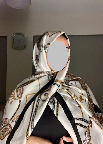 Bohem Şal Desenli Beyaz Kadın Şal - Görsel 3