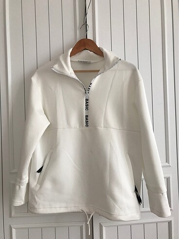 Trendyol s beden dalgıç kumaş fermuarlı spor sweat