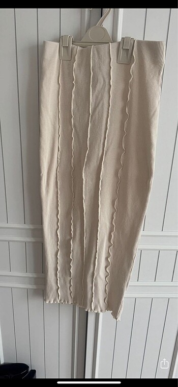 Zara triko ekru etek 34/xs