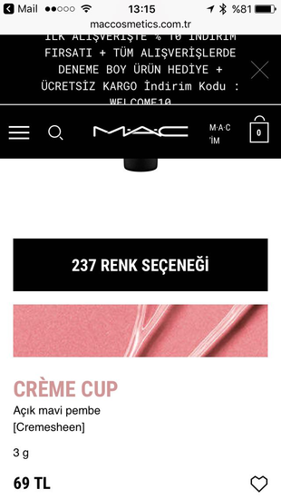 MAC CREME CUP VE CHERRY BLOSSOM 