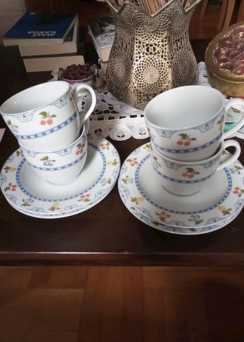  Beden beyaz Renk Pastel Desenli Beyaz Porselen Fincan Takımı