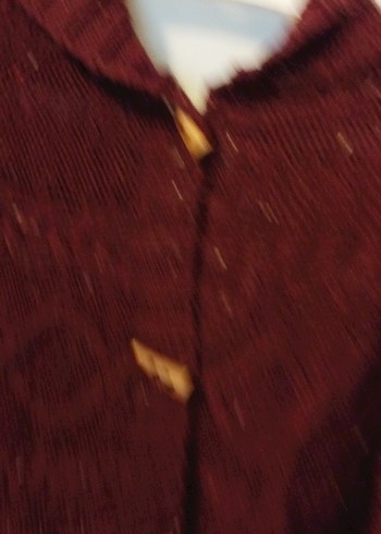 Bordo Örgü Kız Panço Kapüşonlu - Görsel 2