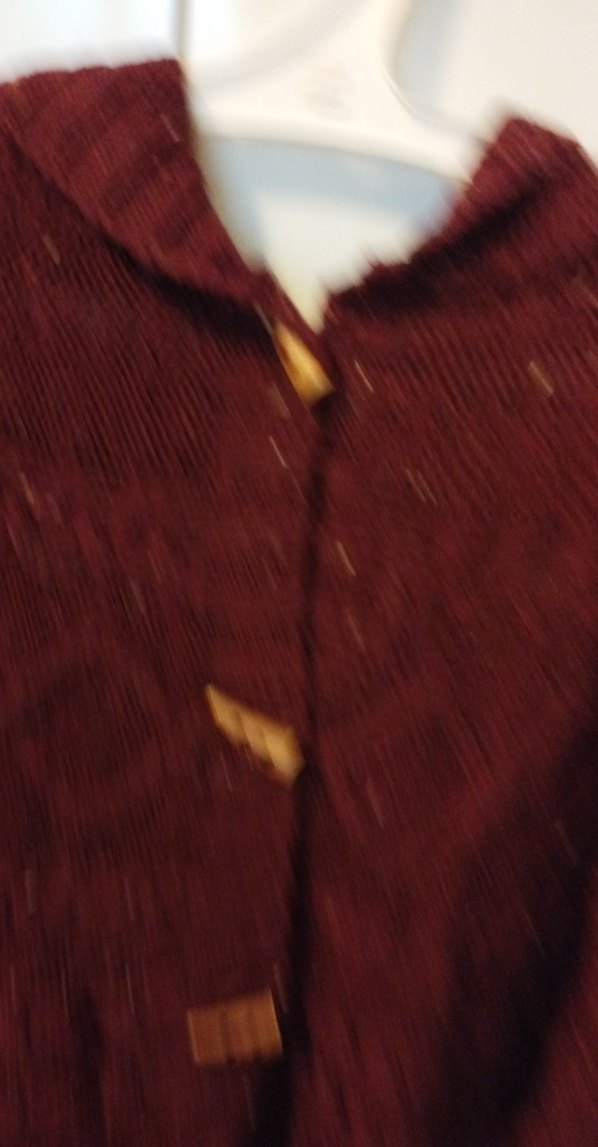 Bordo Örgü Kız Panço Kapüşonlu - Görsel 2