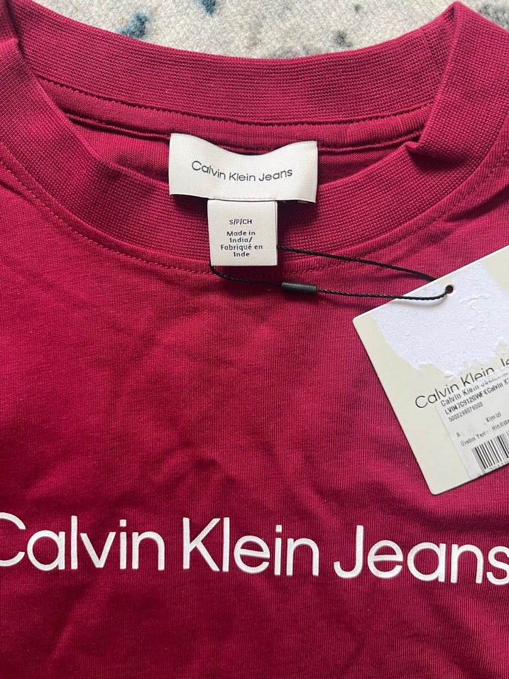 Calvin Klein Jeans Kırmızı Kadın Tişört - Görsel 2