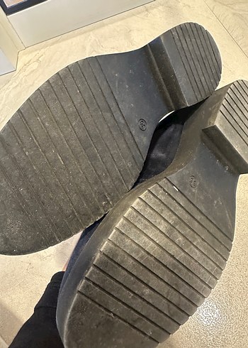 Klasik Kadın Süet Tokalı Lacivert Ayakkabı - Görsel 3