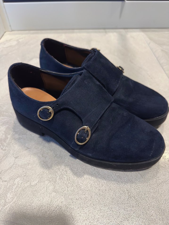 Klasik Kadın Süet Tokalı Lacivert Ayakkabı - Görsel 2