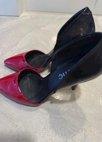 Parlak Kırmızı Stiletto Topuklu Kadın Ayakkabı - Görsel 2