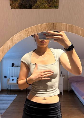 H&M Açık Yaka Yeşil Kadın Bluz