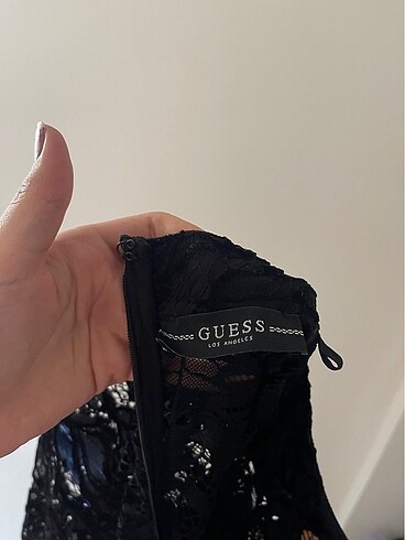 xs Beden siyah Renk Guess dantelli gotik goth abiye elbise