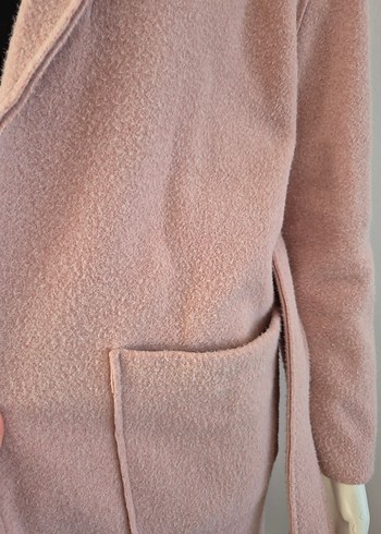 Pudra Pembe Uzun Fermuarlı Kadın Kaban - Görsel 3