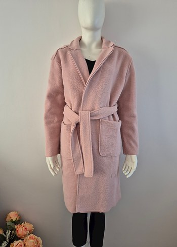 Pudra Pembe Uzun Fermuarlı Kadın Kaban - Görsel 5