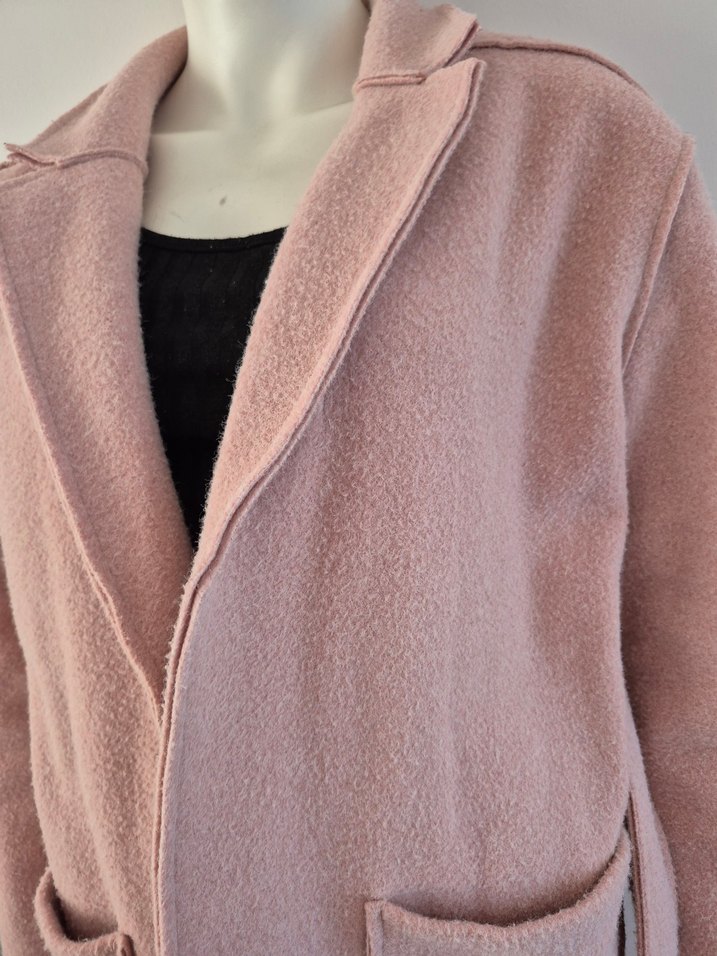 Pudra Pembe Uzun Fermuarlı Kadın Kaban - Görsel 4