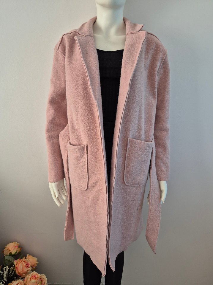 Pudra Pembe Uzun Fermuarlı Kadın Kaban - Görsel 2