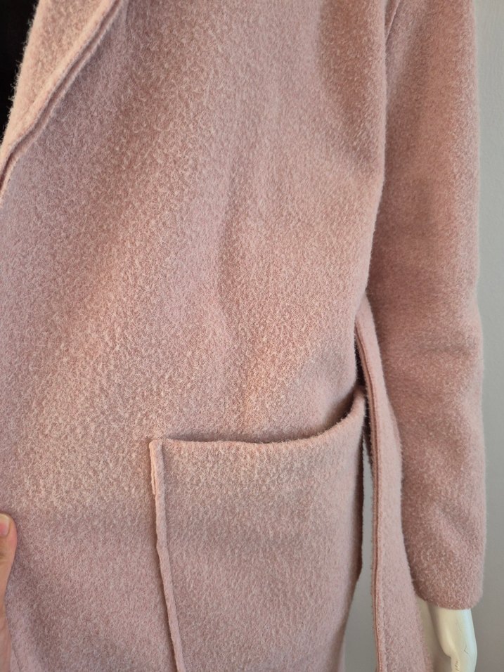 Pudra Pembe Uzun Fermuarlı Kadın Kaban - Görsel 3