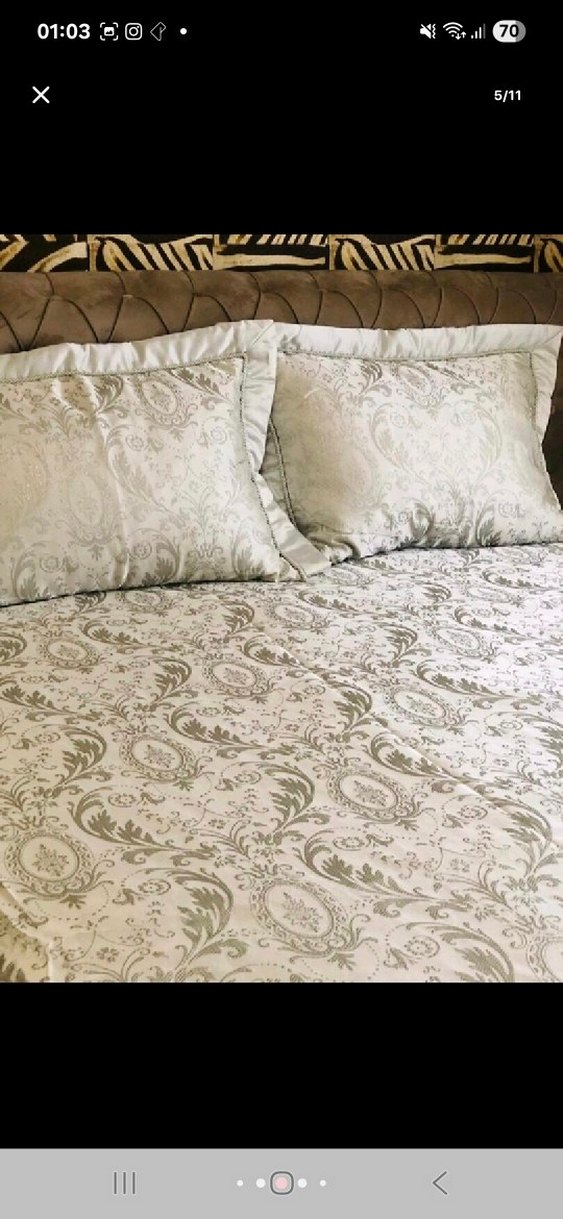 Gri Desenli Yatak Örtüsü - Görsel 5