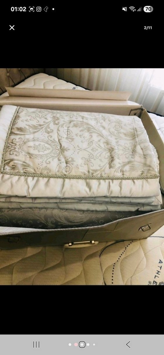 Gri Desenli Yatak Örtüsü - Görsel 2