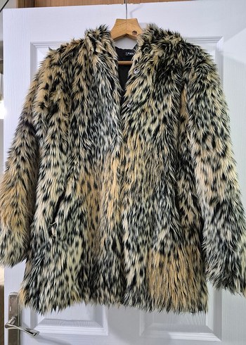 Kapüşonlu Leopar Desenli Kadın Suni Kürk - Görsel 8