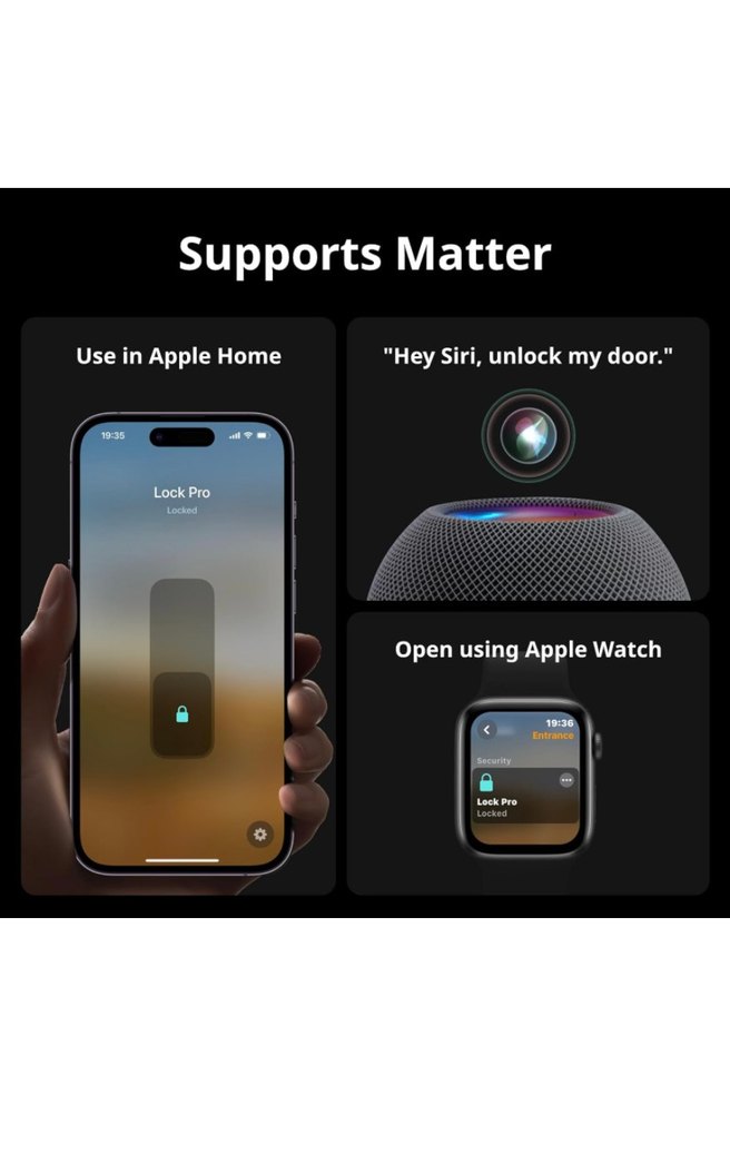 SwitchBot Matter Akıllı Kapı Kilidi Seti Siyah - Görsel 4