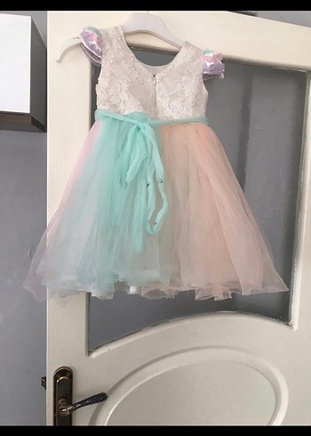 Diğer Mor ve Pastel Kız Çocuk Dantelli Elbise