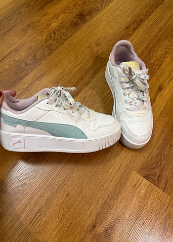 Puma Puma Carina Street Lacey Jr Beyaz Yeşil Spor Ayakkabı