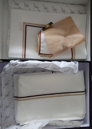 Gri Nakışlı Beyaz Masa Örtüsü - Görsel 6