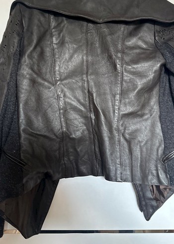 Kahverengi tasarım deri ceket - Görsel 8