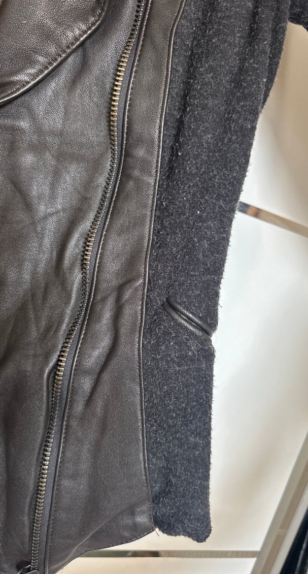 Kahverengi tasarım deri ceket - Görsel 3