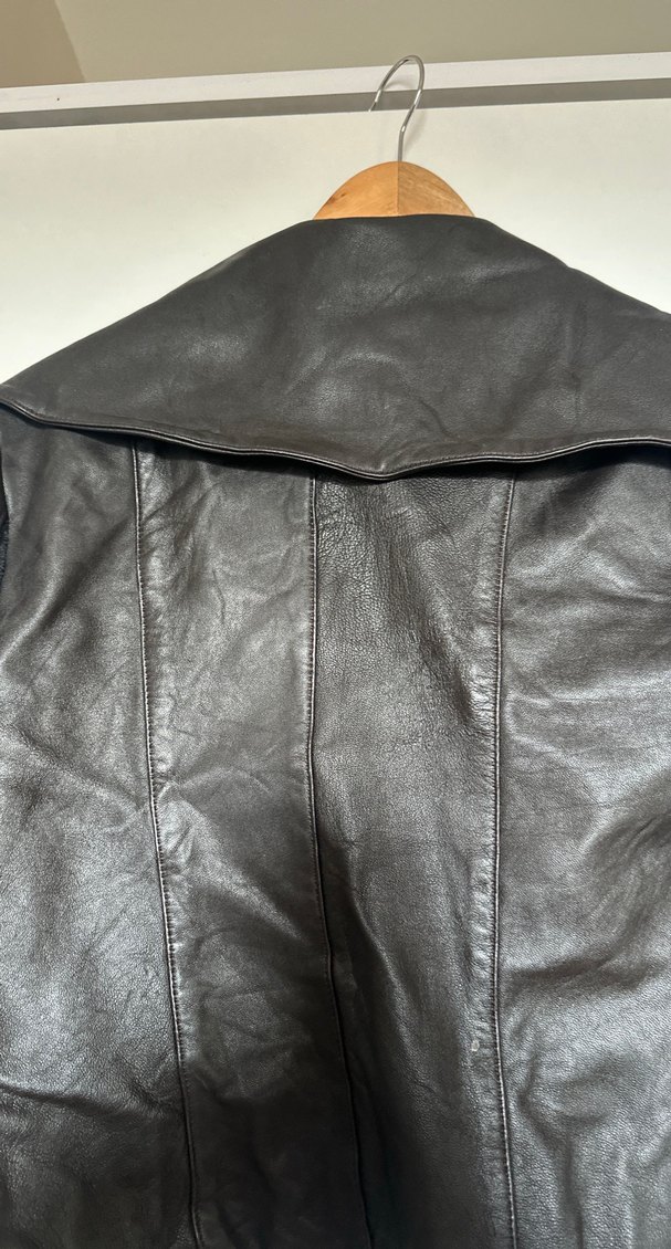 Kahverengi tasarım deri ceket - Görsel 5