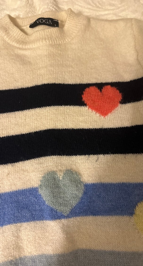 Nakışlı, uzun kollu, örgü kadın kazak - Görsel 2