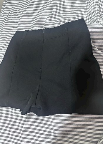 Siyah Mini Etek, Yırtmaçlı, Dar Kesim - Görsel 2