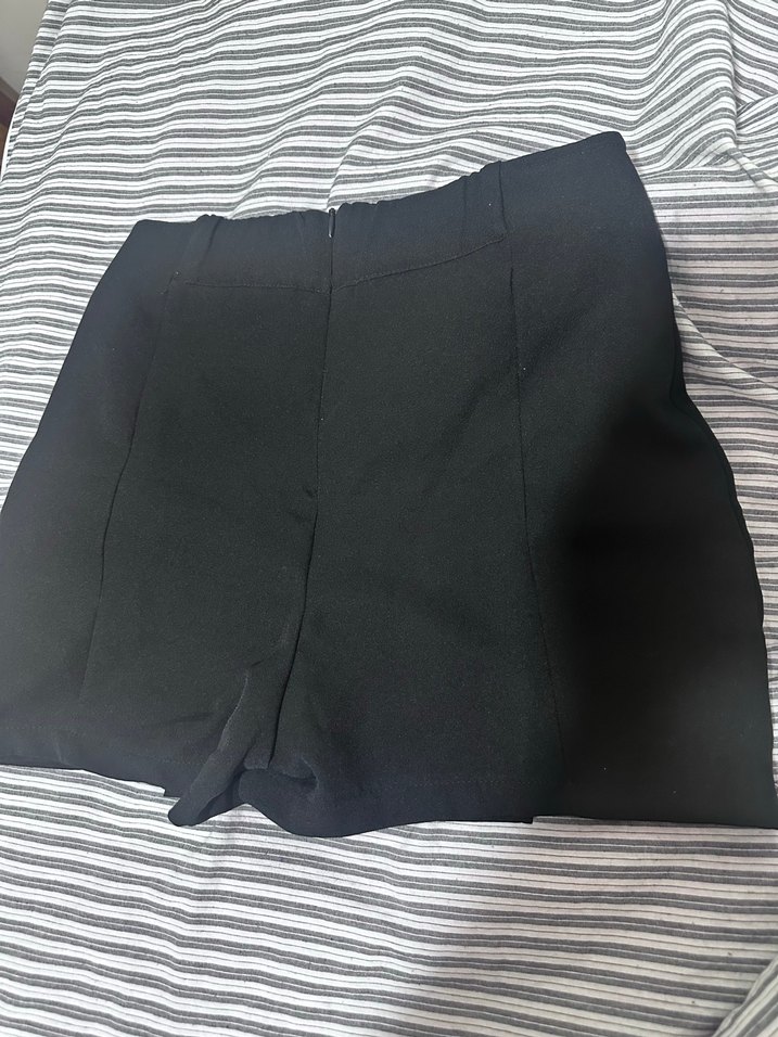 Siyah Mini Etek, Yırtmaçlı, Dar Kesim - Görsel 2