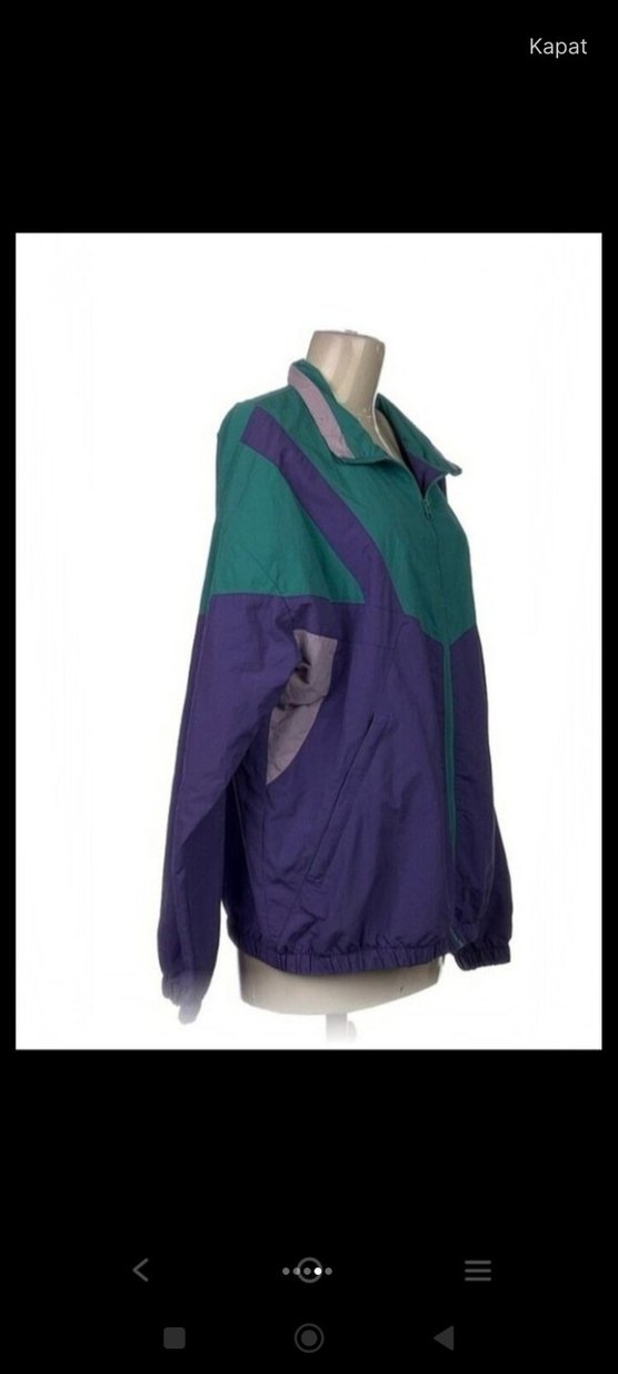 Mor ve Yeşil Fermuarlı ceket - Görsel 2